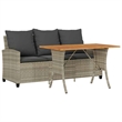 vidaXL 3-Seater PE Rattan Garden Sofa With Adjustable Feet in Light Grey