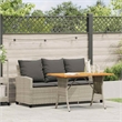 vidaXL 3-Seater PE Rattan Garden Sofa With Adjustable Feet in Light Grey