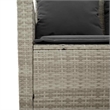 vidaXL 3-Seater PE Rattan Garden Sofa With Adjustable Feet in Light Grey