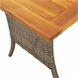 vidaXL  Table & 3-Seater Patio Sofa with Cushions in Navy Blue/Grey Poly Rattan