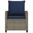 vidaXL PE Rattan And Powder-Coated Steel Garden Sofa Set in Grey And Navy Blue