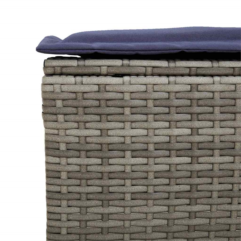 vidaXL PE Rattan And Powder-Coated Steel Garden Sofa Set in Grey And Navy Blue