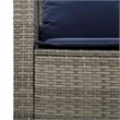 vidaXL PE Rattan And Powder-Coated Steel Garden Sofa Set in Grey And Navy Blue