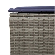 vidaXL PE Rattan And Powder-Coated Steel Garden Sofa Set in Grey And Navy Blue
