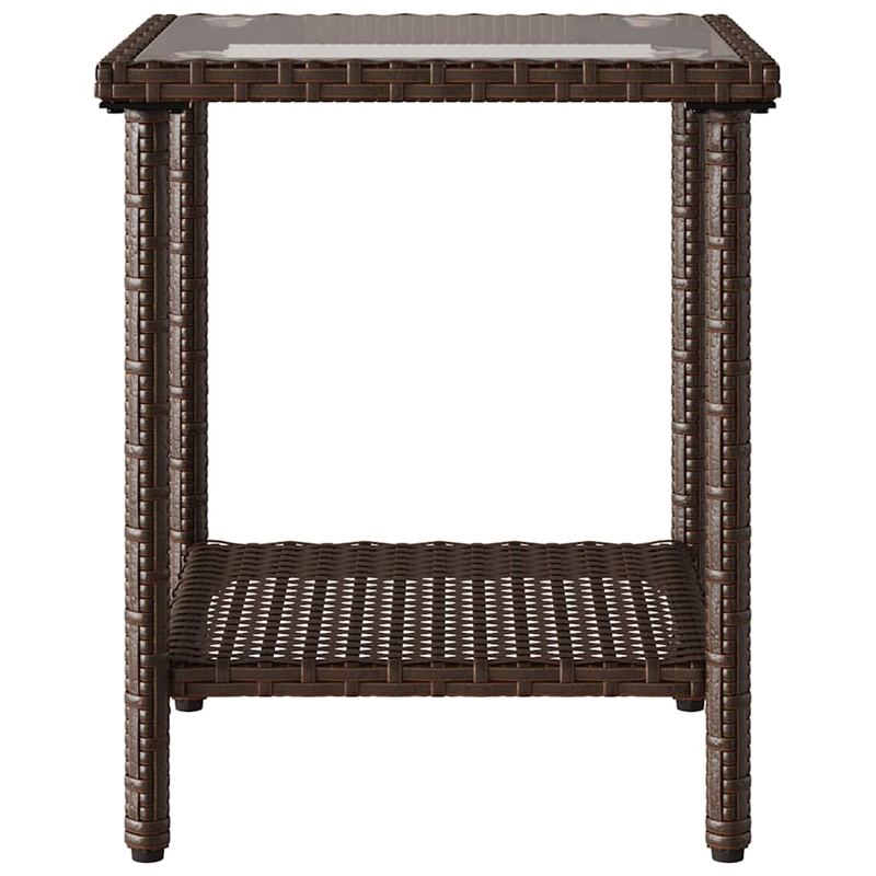 vidaXL L-Size PE Rattan Garden Sofa in Brown And Cream
