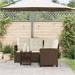 vidaXL L-Size PE Rattan Garden Sofa in Brown And Cream