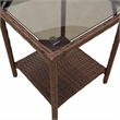 vidaXL L-Size PE Rattan Garden Sofa in Brown And Cream