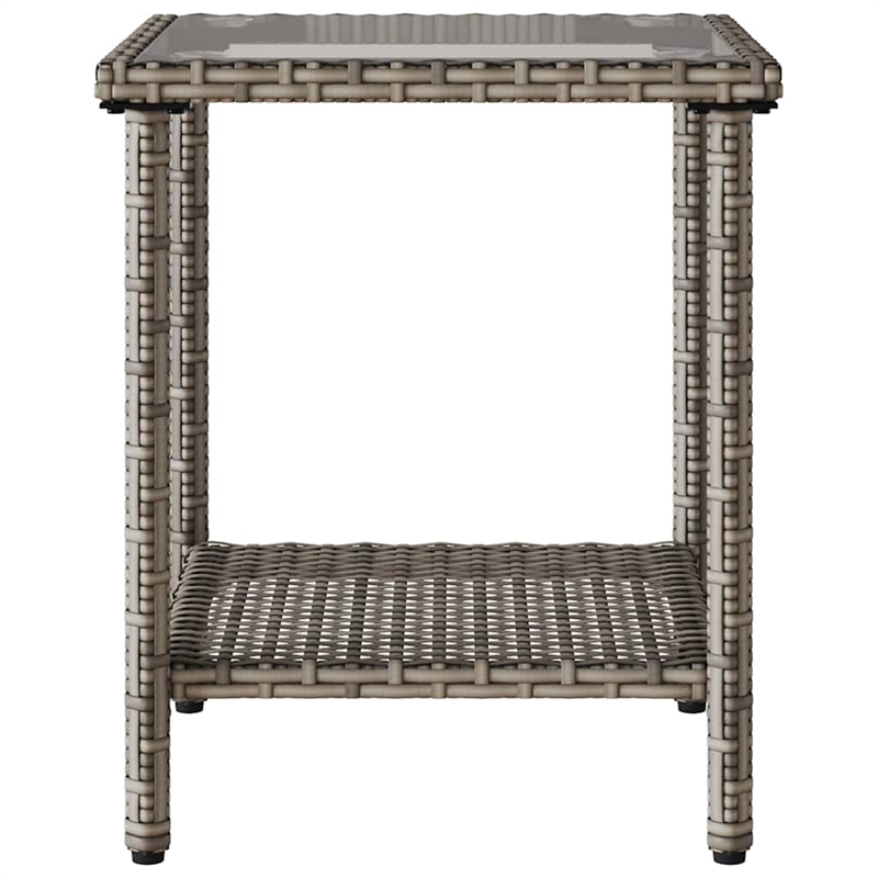 vidaXL Medium PE Rattan Garden Sofa With Adjustable Feet in Grey And Dark Grey