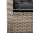 vidaXL Medium PE Rattan Garden Sofa With Adjustable Feet in Grey And Dark Grey