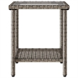 vidaXL Medium PE Rattan Garden Sofa With Adjustable Feet in Grey And Dark Grey