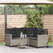 vidaXL Medium PE Rattan Garden Sofa With Adjustable Feet in Grey And Dark Grey