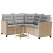 vidaXL Garden Sofa in Beige And Light Grey