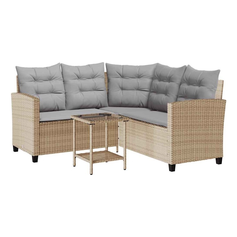 vidaXL Garden Sofa in Beige And Light Grey