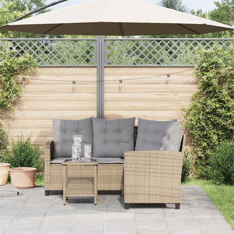 vidaXL Garden Sofa in Beige And Light Grey