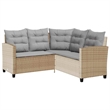 vidaXL Garden Sofa in Beige And Light Grey