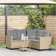 vidaXL Garden Sofa in Beige And Light Grey