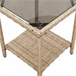 vidaXL PE Rattan And Powder-Coated Steel And Tempered Glass Garden Sofa in Beige