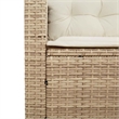 vidaXL PE Rattan And Powder-Coated Steel And Tempered Glass Garden Sofa in Beige