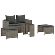 vidaXL Garden Sofa Set in Grey And Dark Grey