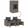 vidaXL Garden Sofa Set in Grey And Dark Grey