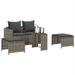vidaXL Garden Sofa Set in Grey And Dark Grey