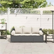 vidaXL 3-Seater PE Rattan And Powder-Coated Steel Garden Sofa in Black