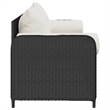 vidaXL 3-Seater PE Rattan And Powder-Coated Steel Garden Sofa in Black