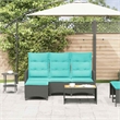 vidaXL L-Shaped Reclining Patio Sofa w/ Cushions in Turquoise/Black Poly Rattan