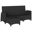 vidaXL L-Shaped Reclining Patio Sofa w/ Cushions in Turquoise/Black Poly Rattan