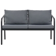 vidaXL Aluminum Sofa With Light Grey Cushions And Polyester in Dark Grey