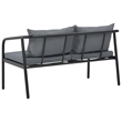 vidaXL Aluminum Sofa With Light Grey Cushions And Polyester in Dark Grey
