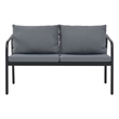 vidaXL Aluminum Sofa With Light Grey Cushions And Polyester in Dark Grey