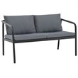 vidaXL Aluminum Sofa With Light Grey Cushions And Polyester in Dark Grey