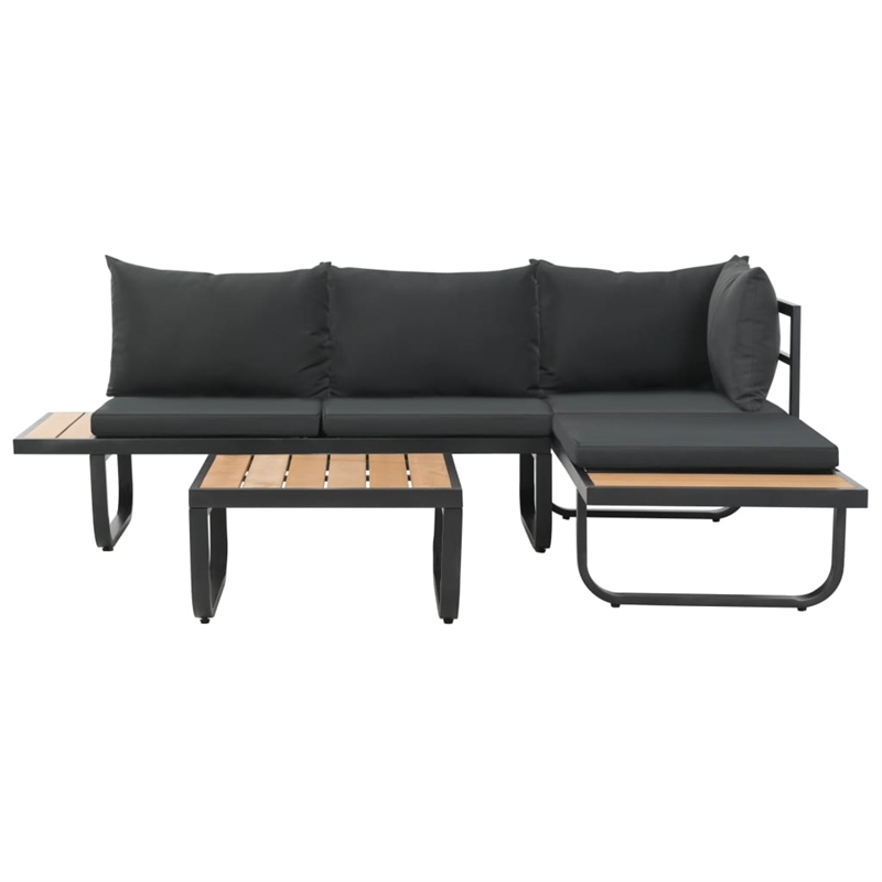 vidaXL Set of 2 Medium Modular Aluminum Sofa Set in Anthracite