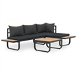 vidaXL Set of 2 Medium Modular Aluminum Sofa Set in Anthracite
