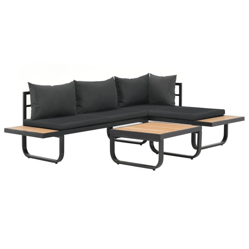 vidaXL Set of 2 Medium Modular Aluminum Sofa Set in Anthracite