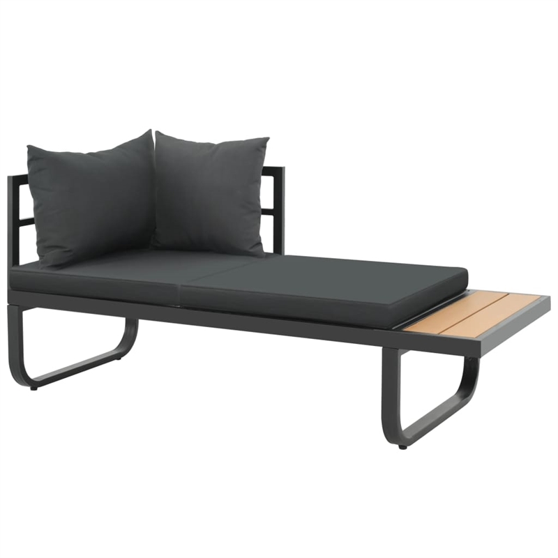 vidaXL Set of 2 Medium Modular Aluminum Sofa Set in Anthracite