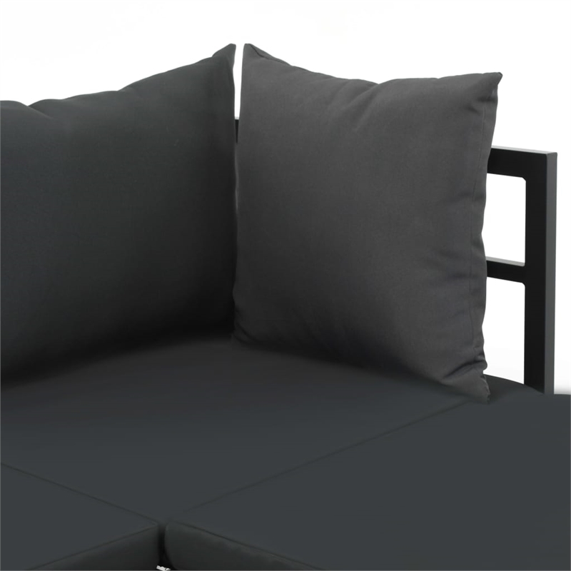 vidaXL Set of 2 Medium Modular Aluminum Sofa Set in Anthracite