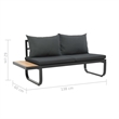 vidaXL Set of 2 Medium Modular Aluminum Sofa Set in Anthracite