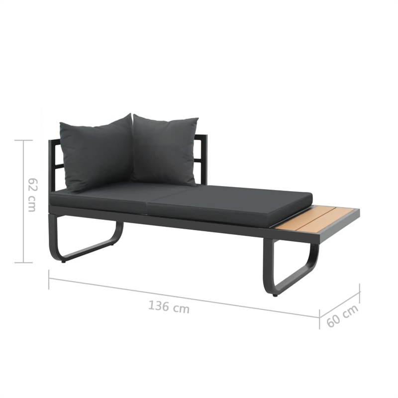 vidaXL Set of 2 Medium Modular Aluminum Sofa Set in Anthracite