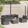 vidaXL Large Poly Rattan And Powder-Coated Steel Sofa Set in Grey