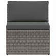 vidaXL Large Poly Rattan And Powder-Coated Steel Sofa Set in Grey