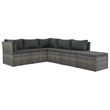 vidaXL Large Poly Rattan And Powder-Coated Steel Sofa Set in Grey