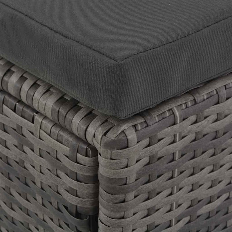 vidaXL Large Poly Rattan And Powder-Coated Steel Sofa Set in Grey