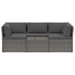 vidaXL Large Poly Rattan And Powder-Coated Steel Sofa Set in Grey