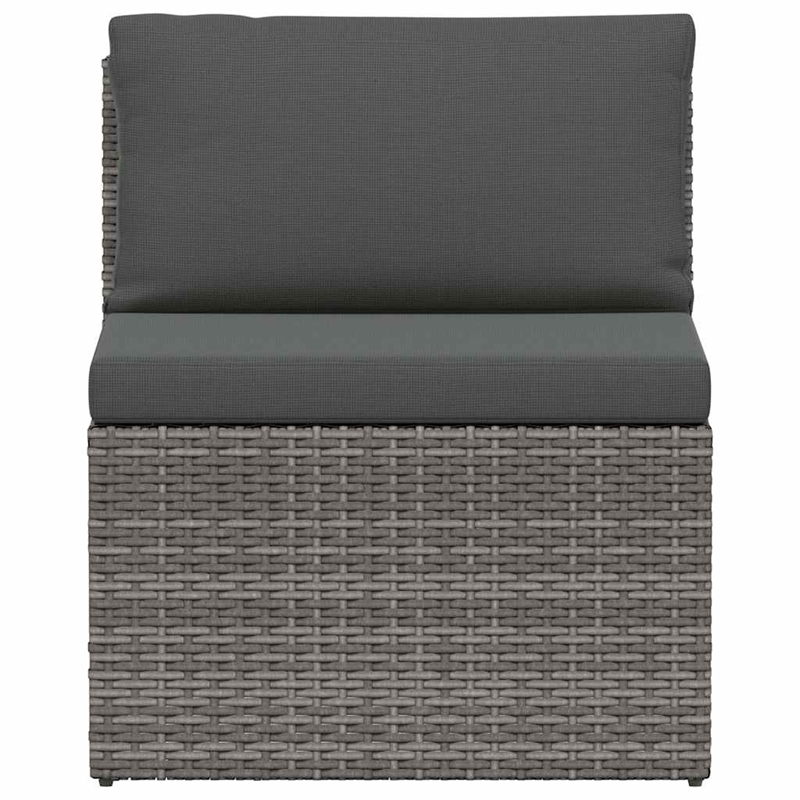 vidaXL Large Poly Rattan And Powder-Coated Steel Sofa Set in Grey