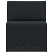 vidaXL Standard Poly Rattan And Powder-Coated Steel Sofa Set in Black