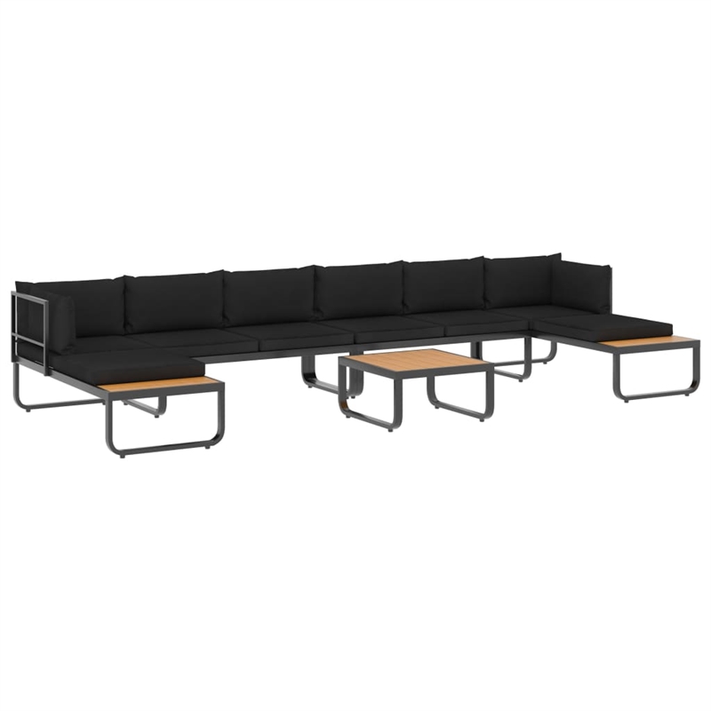 vidaXL Patio Sofa in Dark Grey And Brown