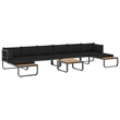 vidaXL Patio Sofa in Dark Grey And Brown