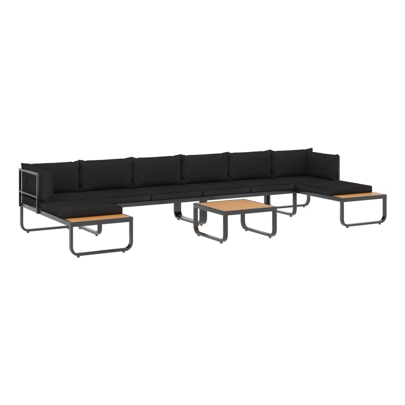 vidaXL Patio Sofa in Dark Grey And Brown
